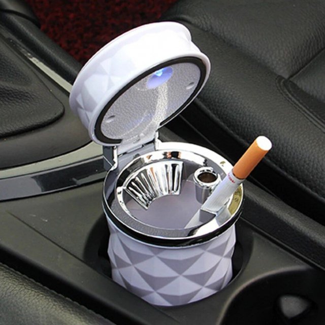 LED-Lit Portable Car Ashtray with Smoke Extractor - Image 5