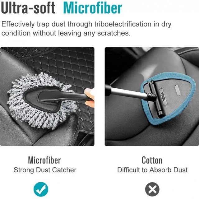 Compact Multi-Functional Car and Home Duster with Microfiber Head