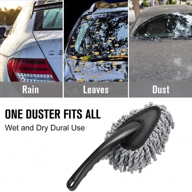 Compact Multi-Functional Car and Home Duster with Microfiber Head