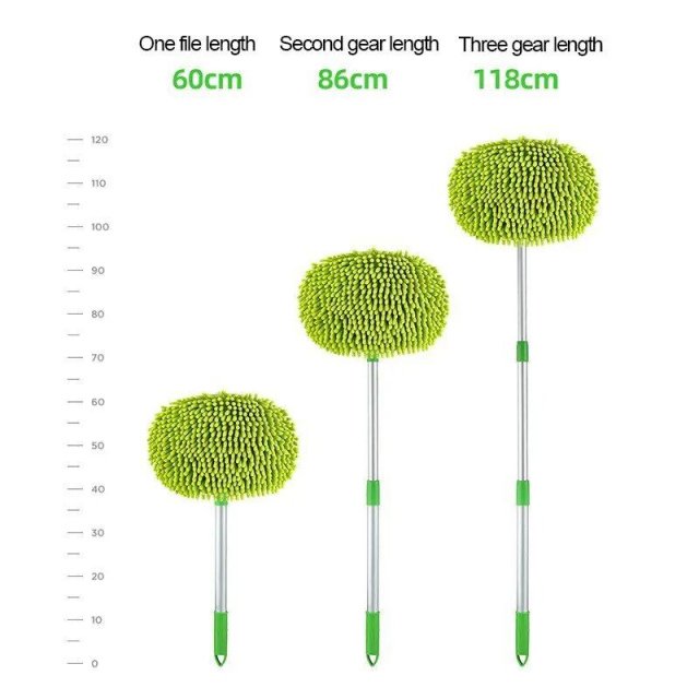 Telescopic Car Cleaning Brush with Adjustable Handle and 2-in-1 Wash Mop - Image 6