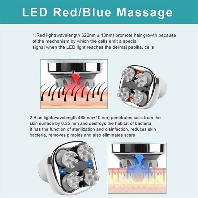 4D Electric Scalp Massager with Red & Blue Light Therapy - Image 5