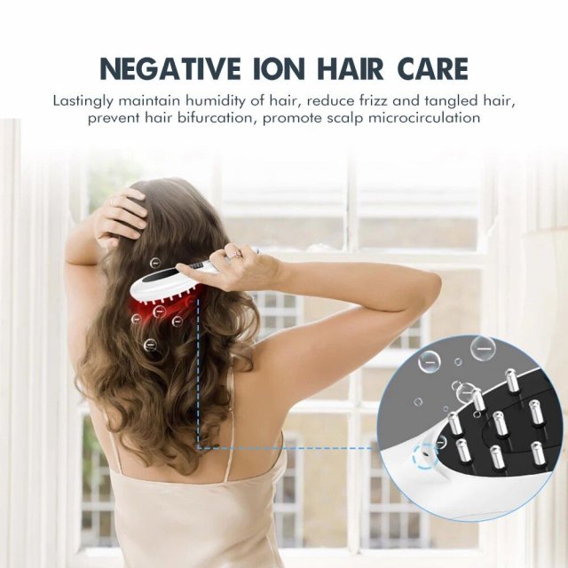 Electric Hair Growth and Scalp Health Massage Comb with Red/Blue Light Therapy - Image 4