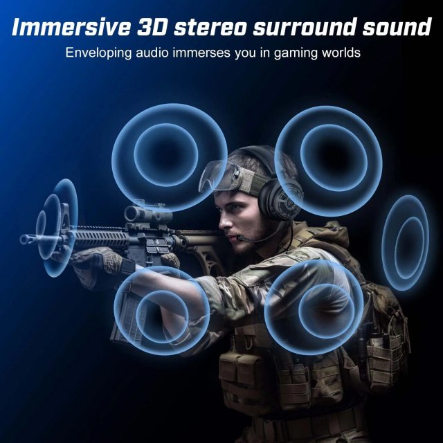 Wired 3D Surround Stereo Gaming Headset with Detachable Mic for Multi-Platform - Image 3