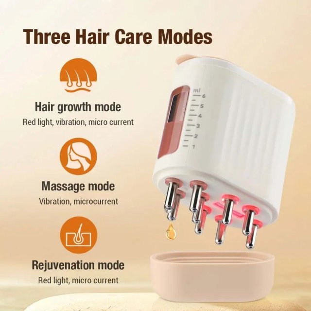 Electric Scalp Massager with Red Light Therapy & Hair Growth Serum Dispenser - Image 3