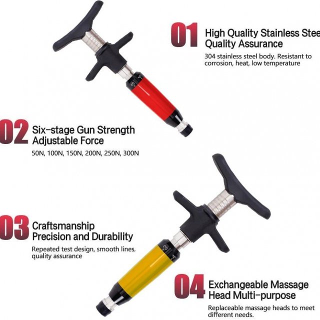 4-Head Adjustable Intensity Chiropractic Massage Therapy Gun - Image 5