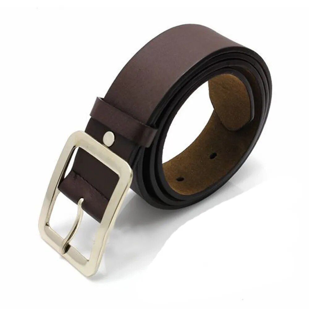 Vintage Casual Men's Faux Leather Belt with Classic Pin Buckle 