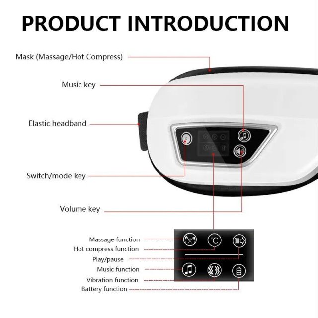 Rechargeable Smart Eye Massager with Heat, Vibration & Music - Image 5