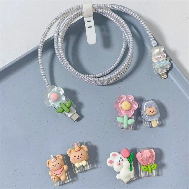 Adorable 3D Cartoon Cable Bite Protectors for Chargers – Universal Fit for USB Cables