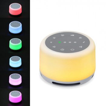 7-Color Mood Light & White Noise Sound Machine - Portable Sleep Therapy for Babies & Adults