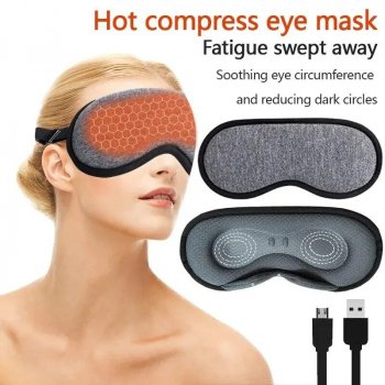USB Rechargeable 3D Steam Heated Eye Mask for Relaxation & Fatigue Relief