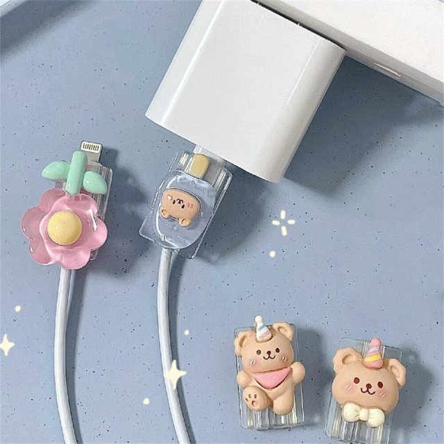 Adorable 3D Cartoon Cable Bite Protectors for Chargers – Universal Fit for USB Cables