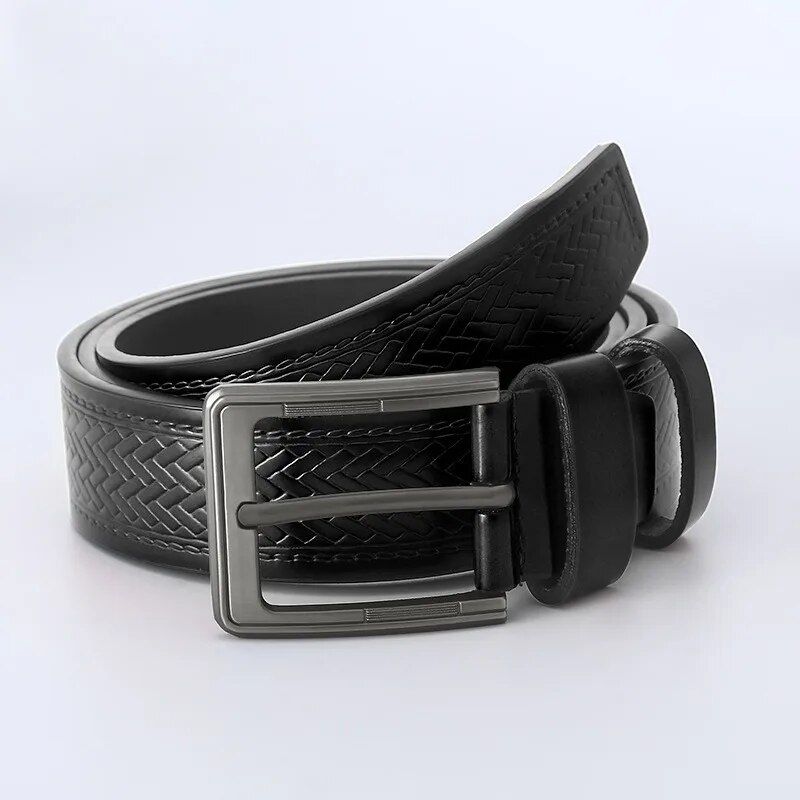 High-Quality Square Buckle Men's Leather Belt 