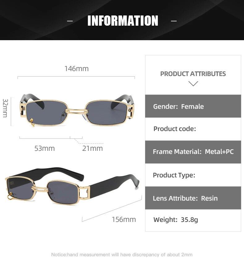 2023 Square Sunglasses: Chic Rectangle Retro Eyewear UV400 for Women & Men 