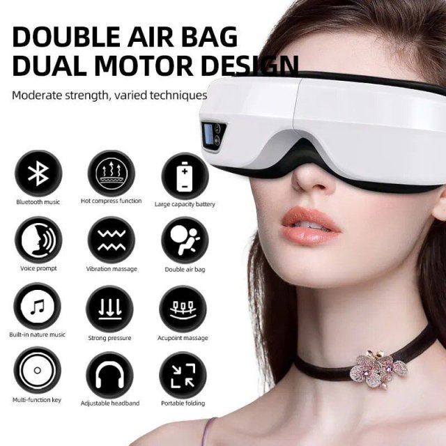 Rechargeable Smart Eye Massager with Heat, Vibration & Music - Image 4