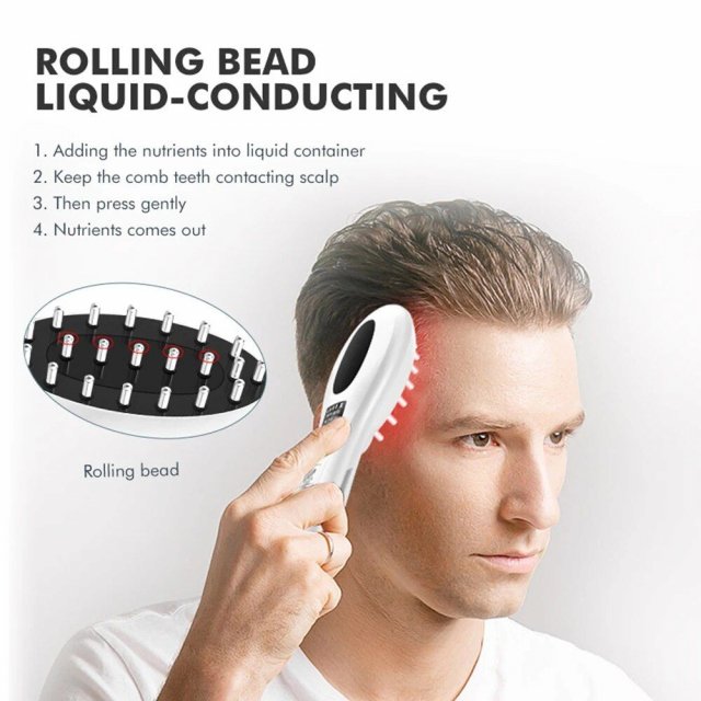 Electric Hair Growth and Scalp Health Massage Comb with Red/Blue Light Therapy - Image 5
