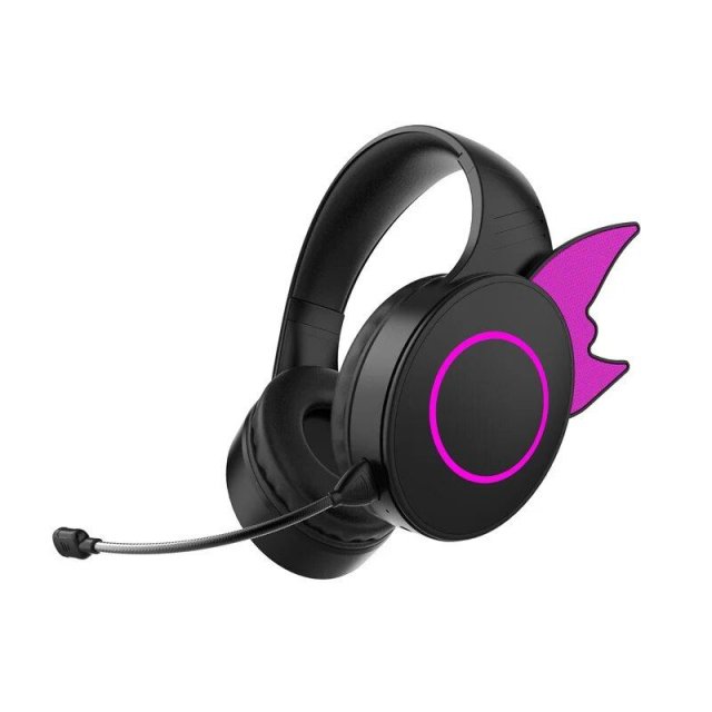 Bat Wing Wireless Bluetooth Headphones with RGB Lighting & HD Mic - Image 3