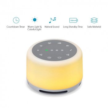 7-Color Mood Light & White Noise Sound Machine - Portable Sleep Therapy for Babies & Adults