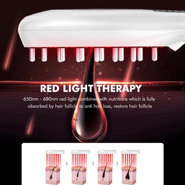 Electric Hair Growth and Scalp Health Massage Comb with Red/Blue Light Therapy - Image 3