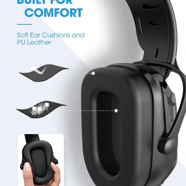 Bluetooth Noise-Canceling Safety Ear Muffs with Adjustable Hearing Protection