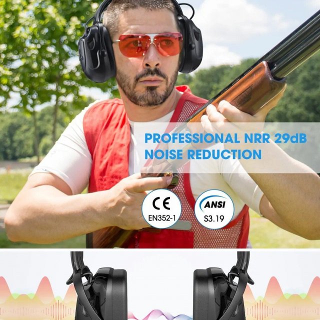 Bluetooth Noise-Canceling Safety Ear Muffs with Adjustable Hearing Protection