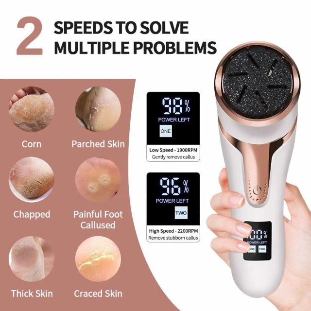 Rechargeable Electric Foot Callus Remover: Portable Pedicure Tool for Smooth Feet - Image 3