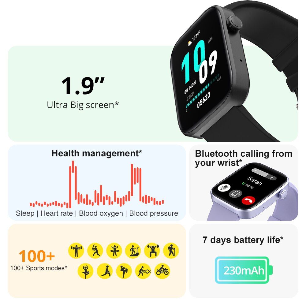 Voice-Activated Waterproof Health Monitoring Smartwatch 