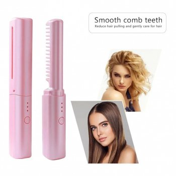 2-in-1 Cordless Hair Straightener and Curler Brush