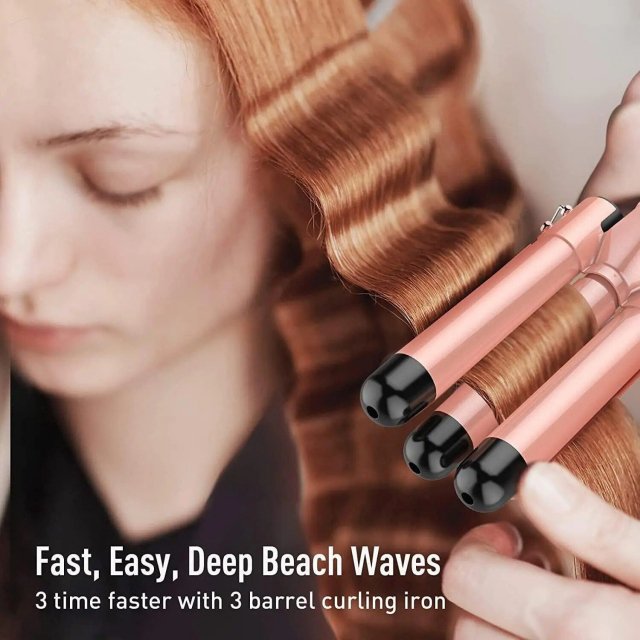 5-in-1 Multi-Function Curling Wand with 3-Barrel Crimper & Fast Heating - Image 6
