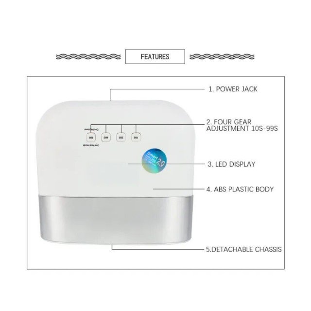 48W LED Nail Lamp - Quick Dry UV Gel Nail Polish Dryer with Smart Sensor - Image 5