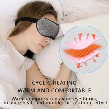 USB Rechargeable 3D Steam Heated Eye Mask for Relaxation & Fatigue Relief
