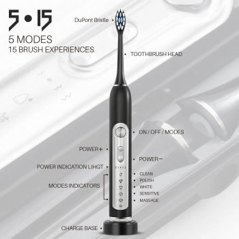 Advanced Sonic Electric Toothbrush with Smart Timer, IPX7 Waterproof and Multiple Modes