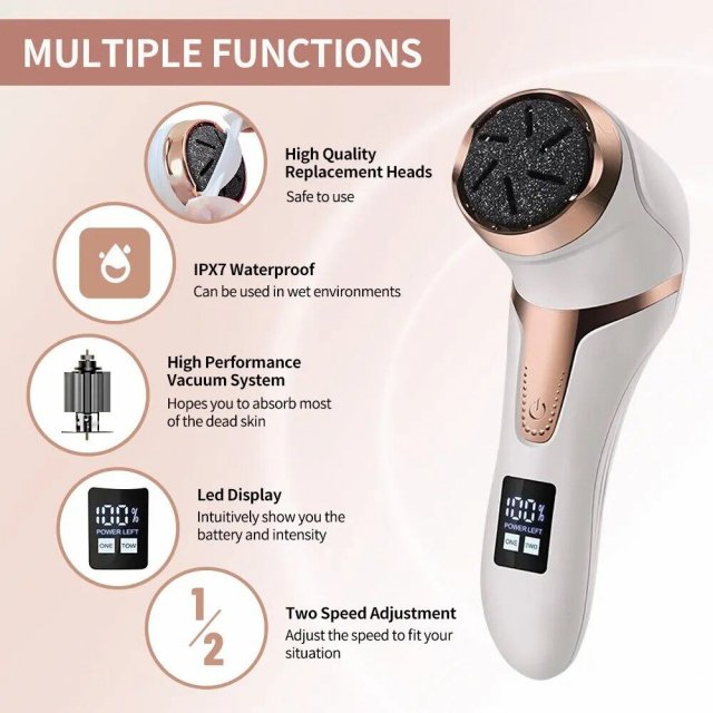 Rechargeable Electric Foot Callus Remover: Portable Pedicure Tool for Smooth Feet - Image 6