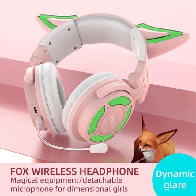 Wireless Bluetooth 5.3 Headphones with HD Mic and ENC, HiFi Sound, APP-Controlled Lights & Custom Sound Effects