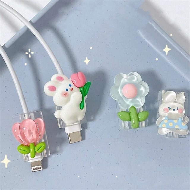 Adorable 3D Cartoon Cable Bite Protectors for Chargers – Universal Fit for USB Cables