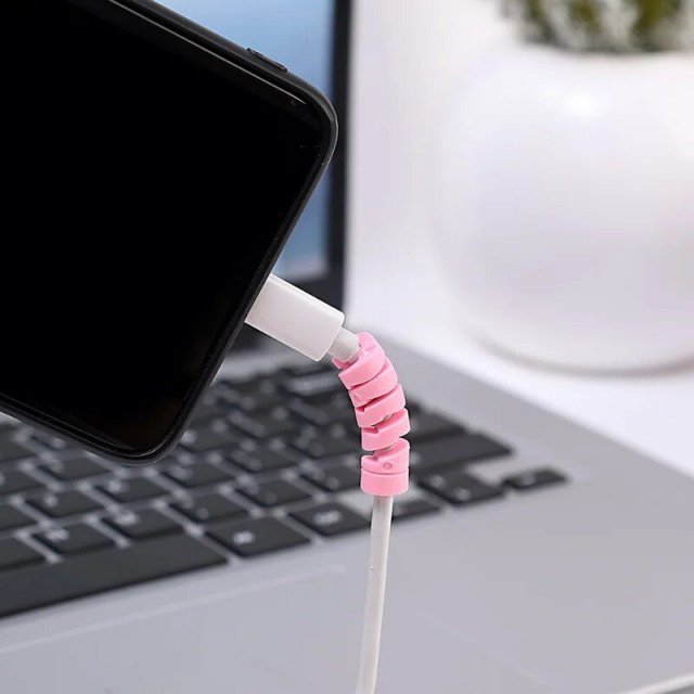 Adorable Spiral Cable Protectors – Universal Data Line Saviors (1/12 Pack)