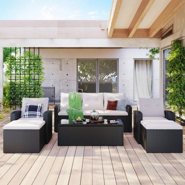Luxurious 6-Piece All-Weather Wicker Patio Set - Image 3