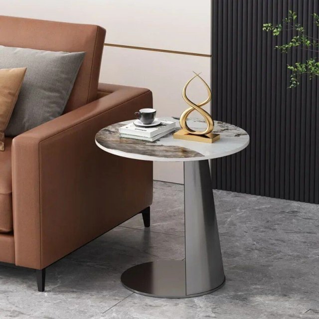 Round Sofa Side Entrance Slate Table Modern - Image 6