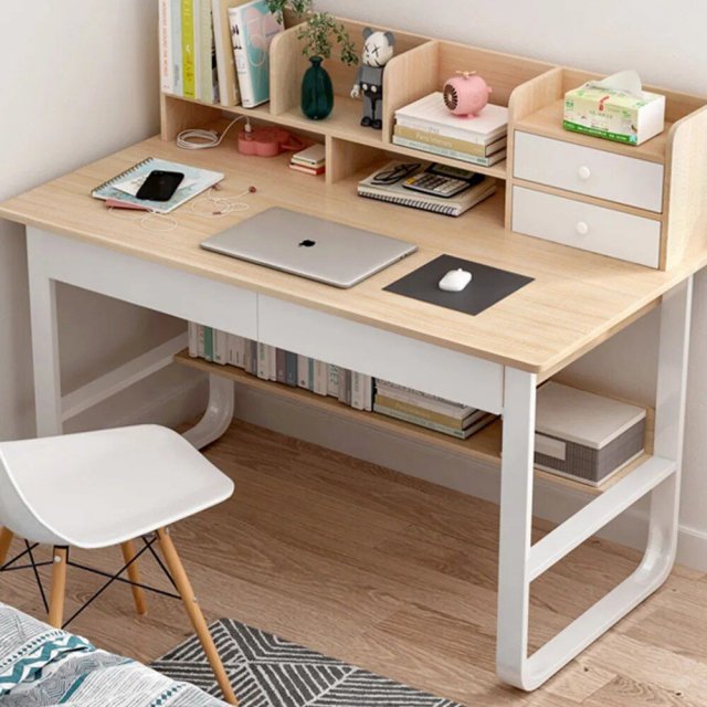 Modern Study & Office Desk with Integrated Bookshelf - Image 3