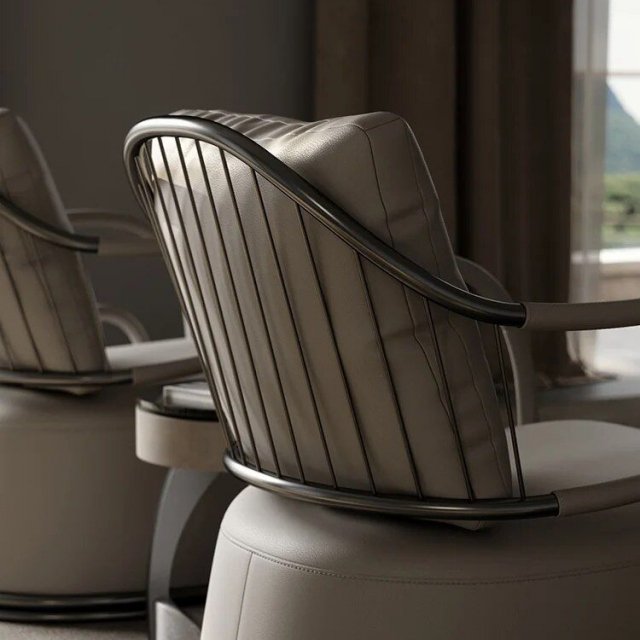 Italian High-End Leather Leisure Chair for Big Villas and Balconies - Image 4