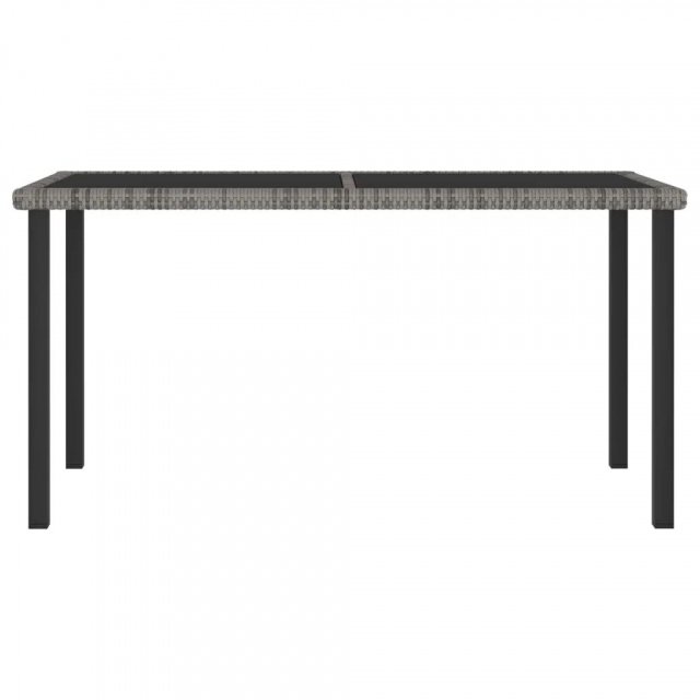 Elegant 7-Piece Poly Rattan Patio Dining Set - Gray Outdoor Table and Chairs - Image 4