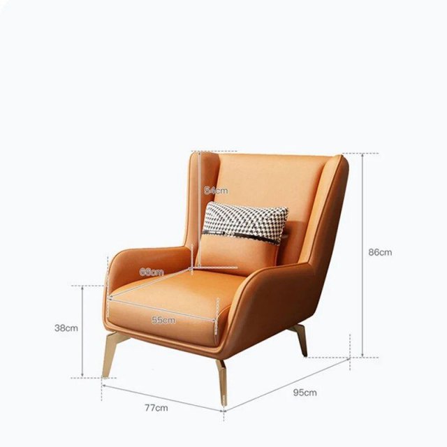 Luxury Comfy Lounge Chair - Modern Leather-Style Meditation and Makeup Chair for Living Room & Bedroom - Image 4