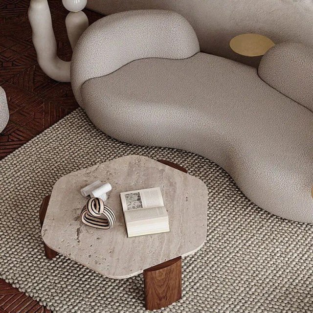 Modern Minimalist Marble Coffee Table for Small Spaces - Image 3