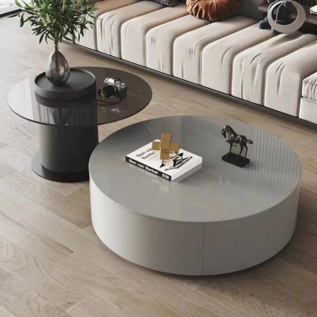 Modern Nordic Oak Wood Round Side Table - Image 5