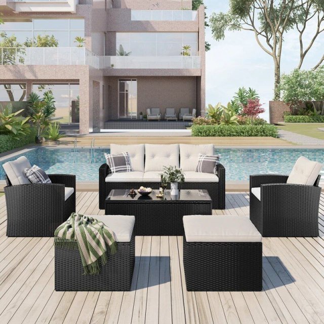 Luxurious 6-Piece All-Weather Wicker Patio Set - Image 4