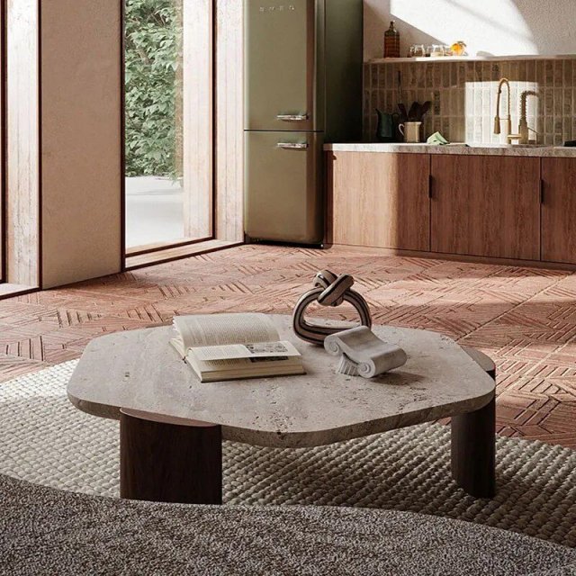 Modern Minimalist Marble Coffee Table for Small Spaces - Image 4