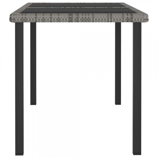 Elegant 7-Piece Poly Rattan Patio Dining Set - Gray Outdoor Table and Chairs - Image 5