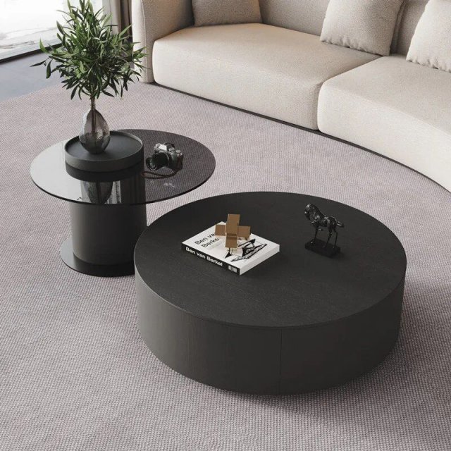 Modern Nordic Oak Wood Round Side Table - Image 3