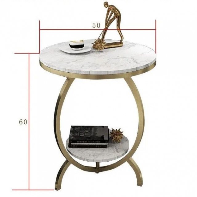 Elegant Marble Top Round Side Table - Image 4