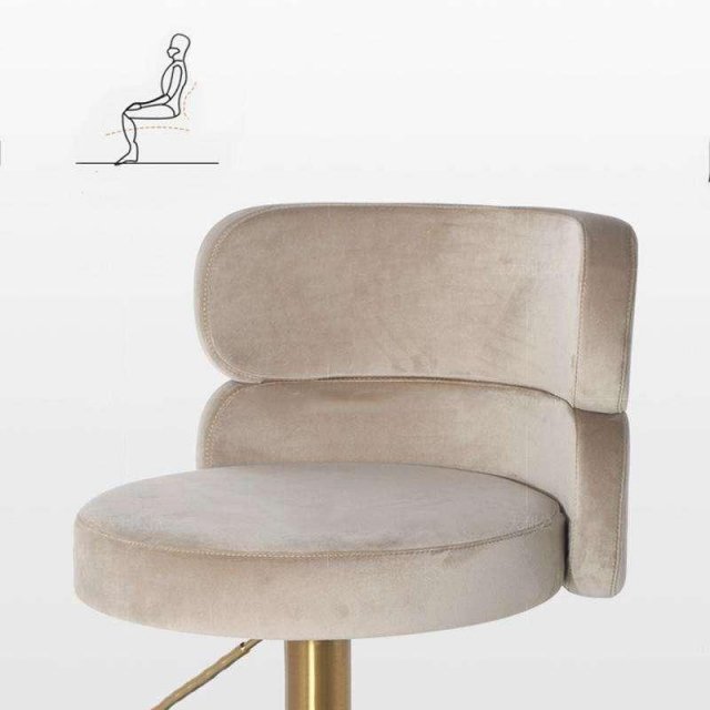 Luxurious Nordic-Inspired Swivel Bar Chair with Adjustable Height & Stainless Steel Frame - Image 4