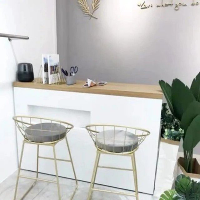 Modern Multipurpose Cashier Desk – Elegant Metal Reception Counter for Office, Store, and Salon - Image 5